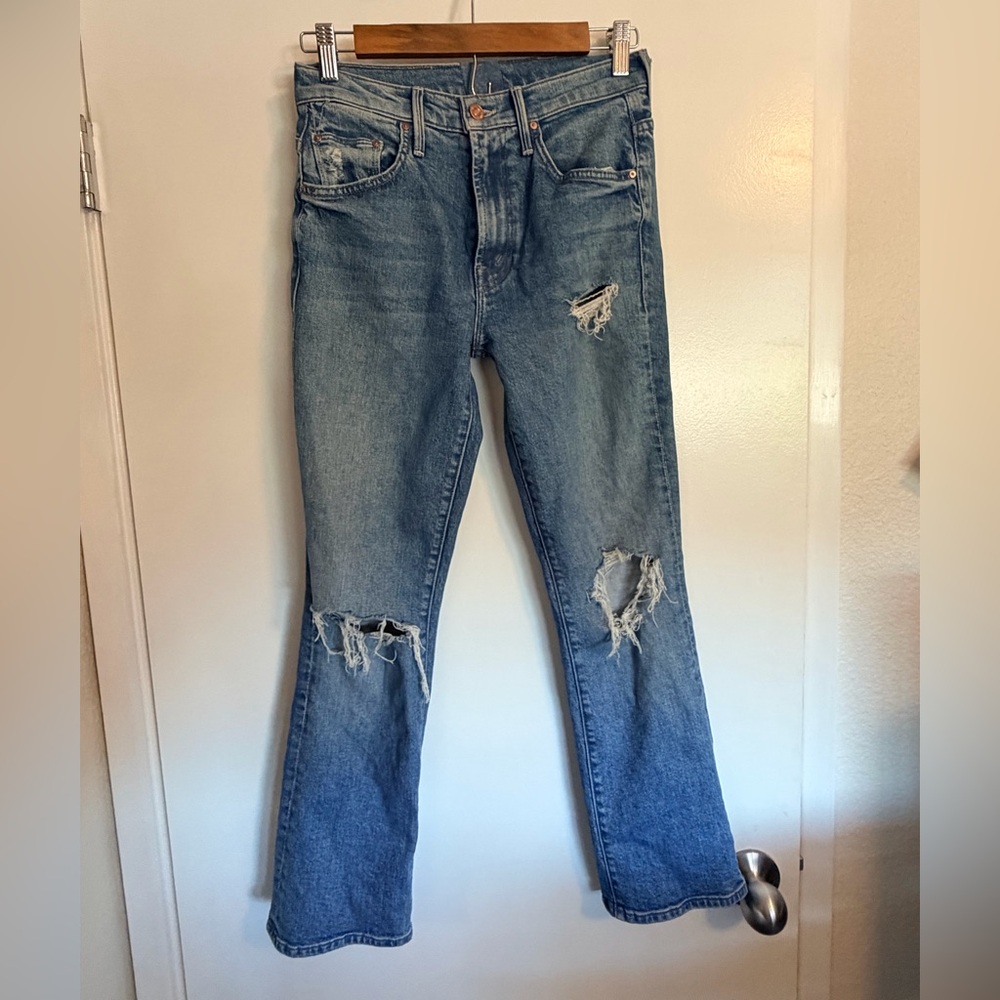 MOTHER the insider ankle blue jeans - Bloom & Doom wash.